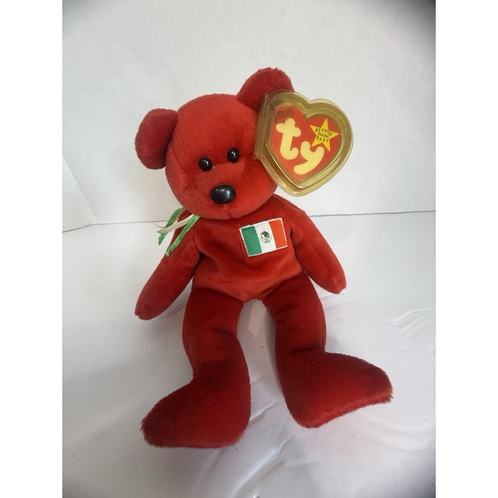 Ty Beanie Babies Mexican Flag Bear 1999 Plush Toy
